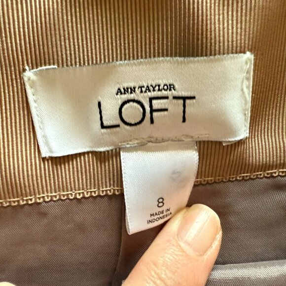 Loft Mauve & Lavendar Houndstooth Pencil Skirt - Fully Lined - 8 - Picture 4 of 6